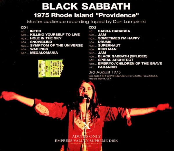Black Sabbath/Sabotage Live Millard vs. Lampinski CA, USA 1975 & more - Image 3