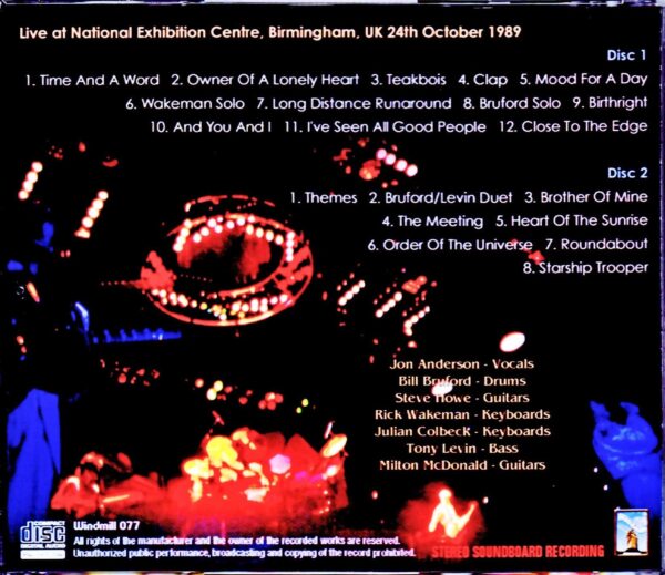 ABWH Anderson Brudord Wakeman Howe/UK 10.24.1989 Complete - Image 2