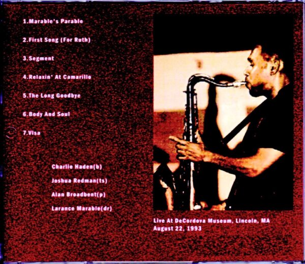 Charlie Haden Quartet, Joshua Redman/MA, USA 1993 - Image 2