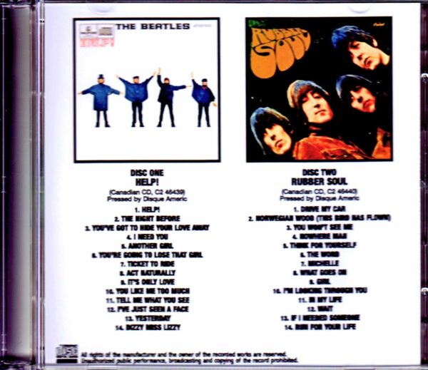 Beatles/Help! Rubber Soul Cadadian CD 1995 Original Stereo Mix - Image 2