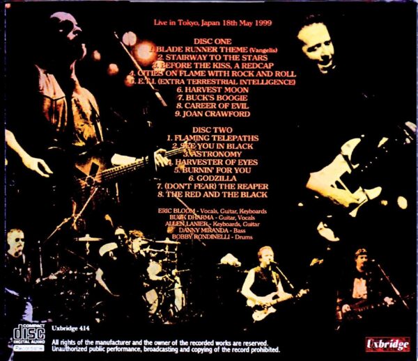 B.O.C. Blue Oyster Cult/Tokyo,Japan 5.18.1999 Complete - Image 2