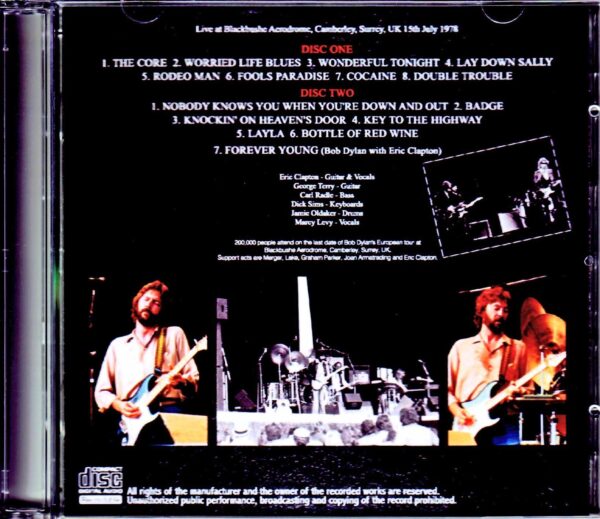 Eric Clapton/UK 7.15.1978 Complete - Image 2