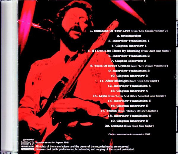 Eric Clapton/UK BBC radio program 1980 - Image 2