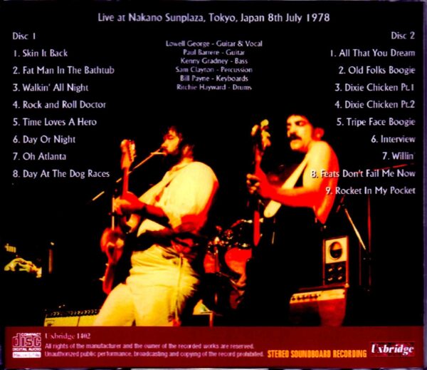 Little Feat/Tokyo,Japan 7.8.1978 - Image 2