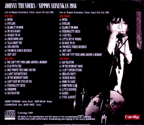 Johnny Thunders/Tokyo,Japan 1986 2Days - Image 2