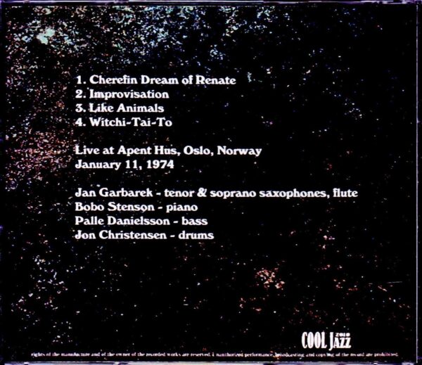 Jan Garbarek, Bobo Stenson, Palle Danielsson, Jon Christensen /Norway 1974 - Image 2