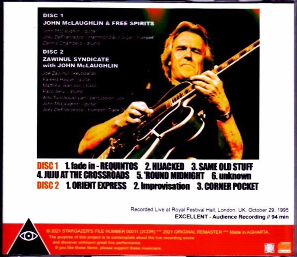 John McLaughlin Free Spirits,Zawinul Syndicate/London,UK 1995 - Image 2