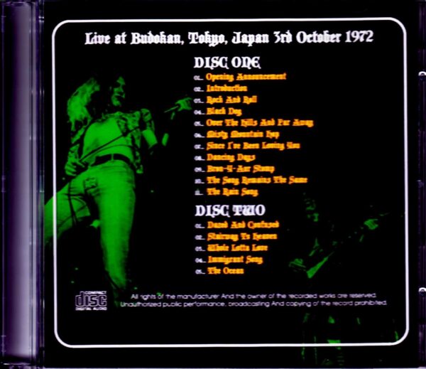 Led Zeppelin/Tokyo,Japan 10.3.1972 Complete - Image 2