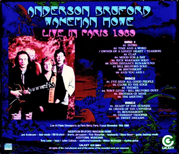 Anderson, Bruford, Wakeman, Howe/France 1989 - Image 2