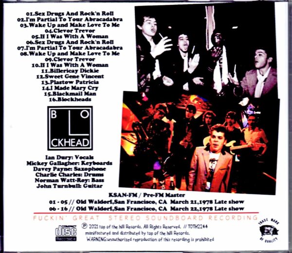 Ian Dury & the Blockheads/CA,USA 1978 2Days - Image 2