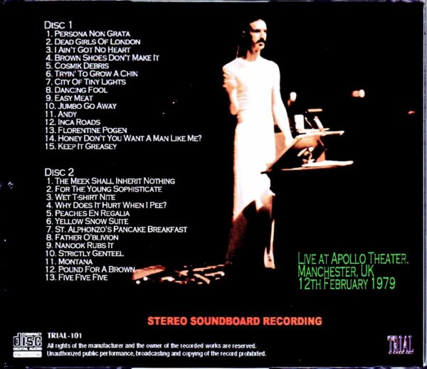 Frank Zappa/UK 2.12.1979 - Image 2