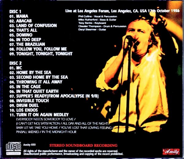 Genesis/CA, USA 1986 Complete - Image 2