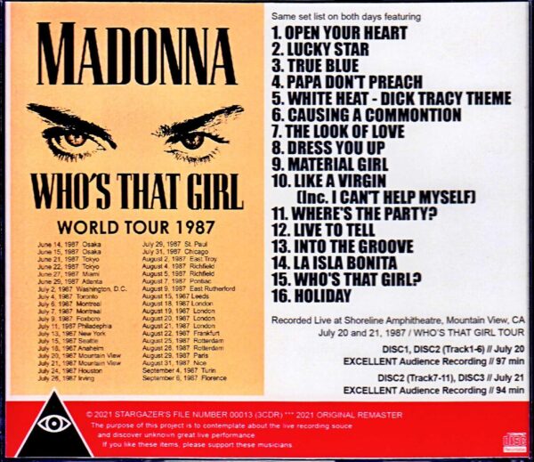Madonna/CA,USA 1987 2Shows - Image 2