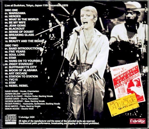 David Bowie/Tokyo,Japan 1978 3Source Matrix - Image 2