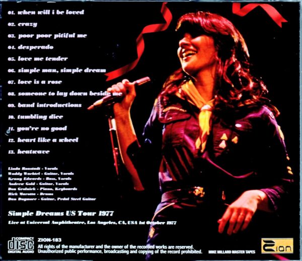 Linda Ronstadt/CA.USA 10.1.1977 Mike Millard Master Tapes Remastered - Image 2