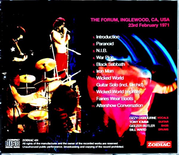 Black Sabbath/CA,USA 2.23.1971 Upgrade - Image 2