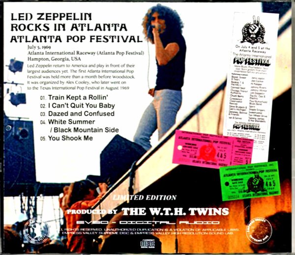 Led Zeppelin/GA, USA 1969 Atlanta Pop Festival - Image 2