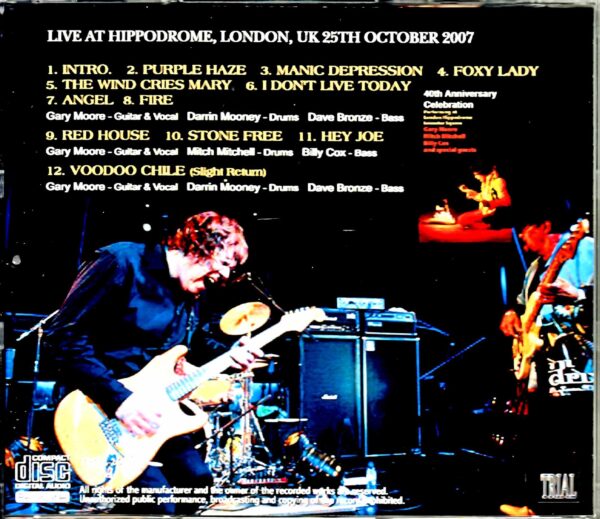 Gary Moore/London,UK 2007 Hendrix Tribute - Image 2