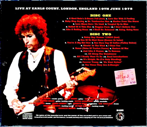 Bob Dylan/London,UK 7.19.1978 - Image 2