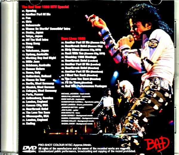 Michael Jackson/Bad Bad Tour 1988 MTV Special - Image 2