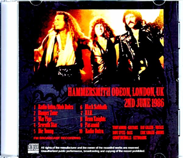 Black Sabbath/London,UK 6.2.1986 - Image 2