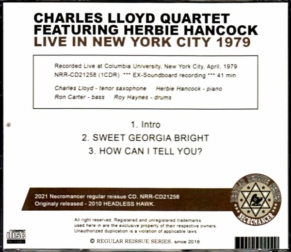 Charles Lloyd Quartet, Herbie Hancock/NY,USA 1979 - Image 2