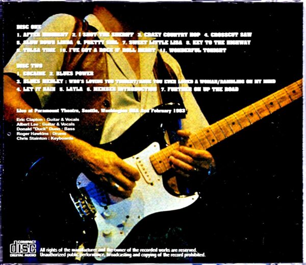Eric Clapton/WA,USA 2.2.1983 Complete - Image 2