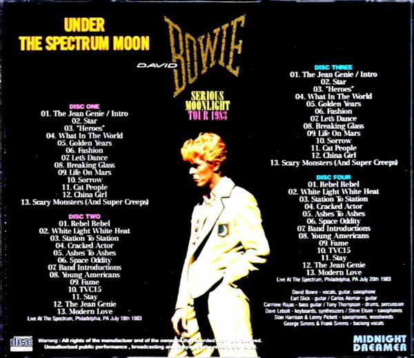 David Bowie/PA,USA 1983 2Days Complete - Image 2