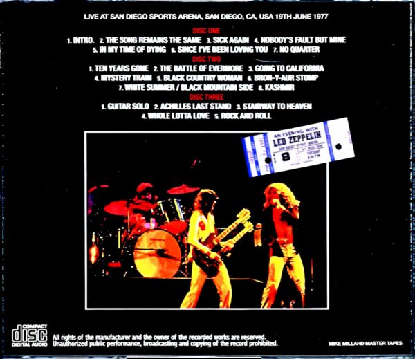 Led Zeppelin/CA,USA 6.19.1977 Mike Millard Master Tapes Upgrade - Image 2