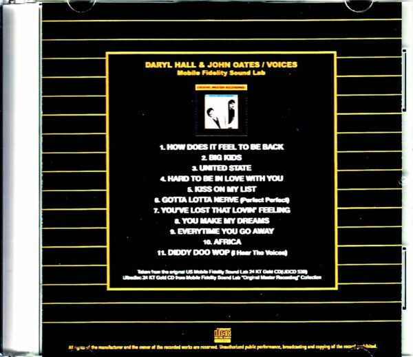 Hall & Oates/Voices Mobile Fidelity Sound Lab - Image 2