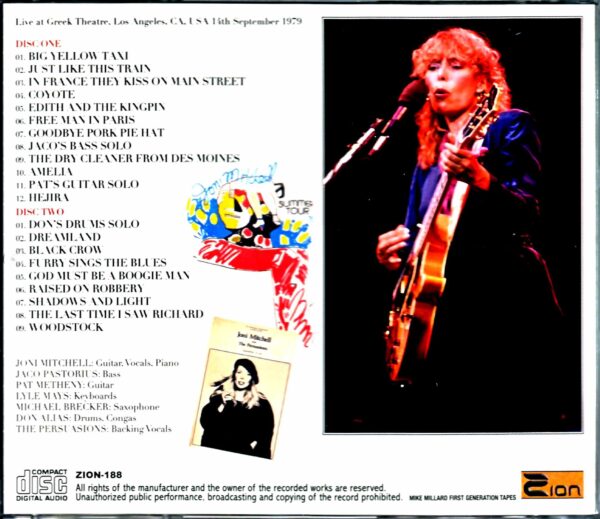 Joni Mitchell/CA,USA 1979 Mike Millard 1st Generation Tapes - Image 2