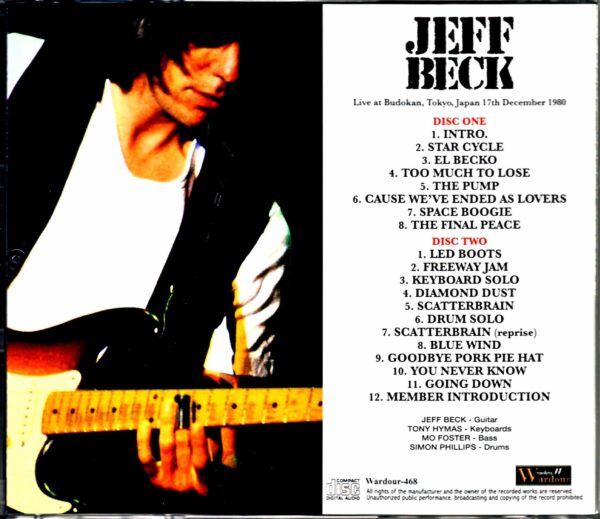 Jeff Beck/Tokyo,Japan 12.17.1980 Upgrade - Image 2