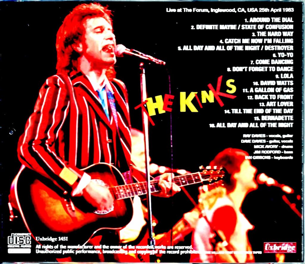 Kinks/CA,USA 1983 Mike Millard 1st Generation Tapes - SAKURA Record