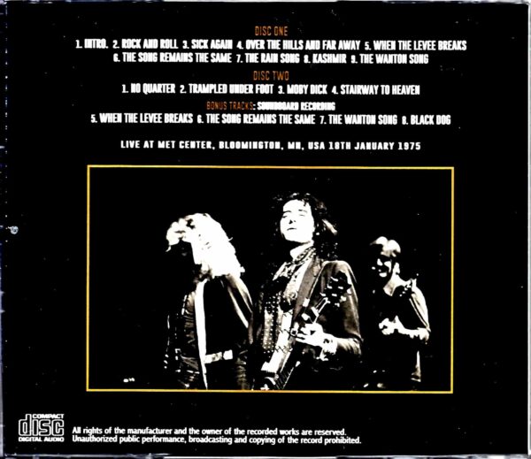 Led Zeppelin/MN, USA 1975 & more - Image 2