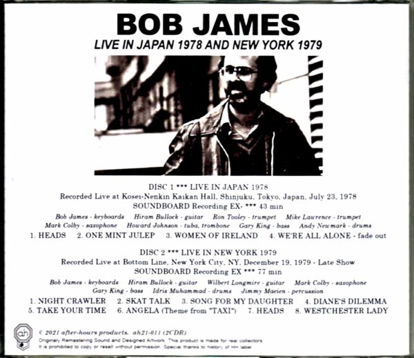 Bob James,Hiram Bullock/Tokyo,Japan 1978 & more - Image 2