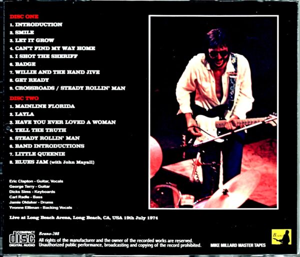 Eric Clapton/CA,USA 7.19.1974 Millard Master Tapes Upgrade - Image 2