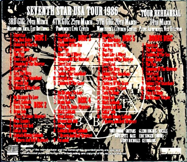 Black Sabbath/Glenn Hughes era sound source collection Glenn Hughes Collection 1986 Vol.3 - Image 2