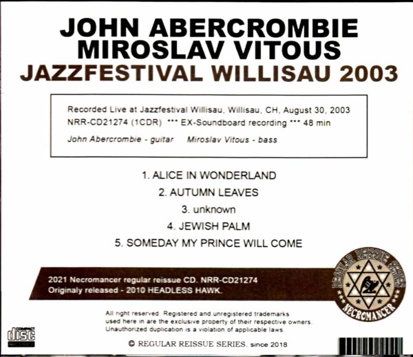 John Abercrombie, Miroslav Vitous/Switzerland 2003 - Image 2