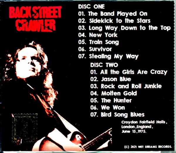 Back Street Crawler/London,UK 1975 - Image 2
