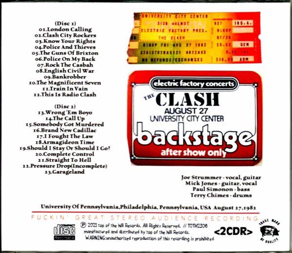 Clash/PA, USA 1982 Complete - Image 2