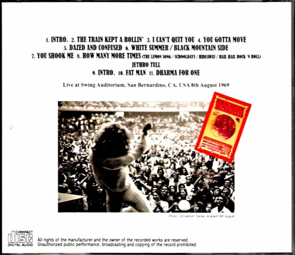 Led Zeppelin/CA,USA 8.8.1969 Upgrade - Image 2