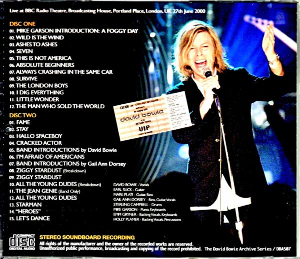 David Bowie/London,UK 6.27.2000 Upgrade - Image 2