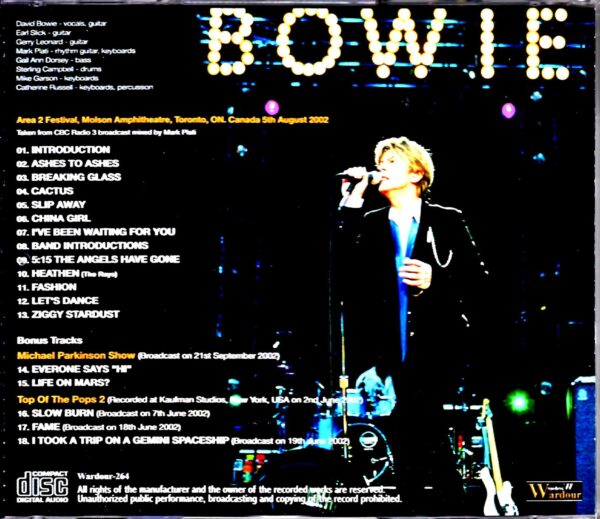 David Bowie/Canada 2002 & more - Image 2