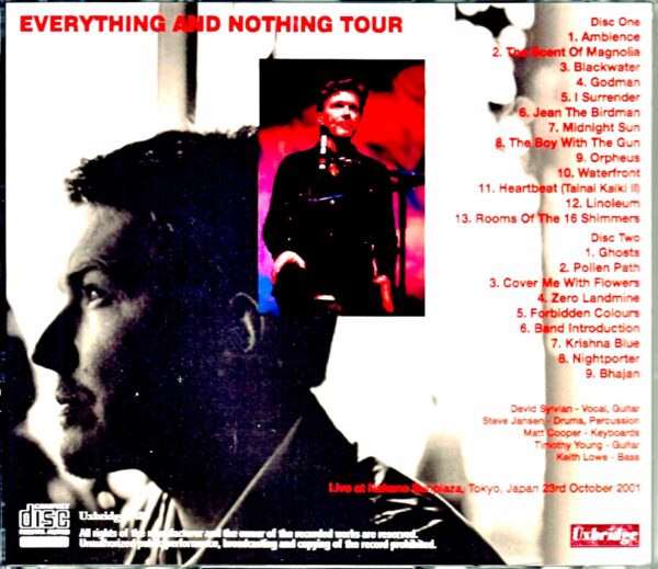 David Sylvian/Tokyo,Japan 10.23.2001 - Image 2