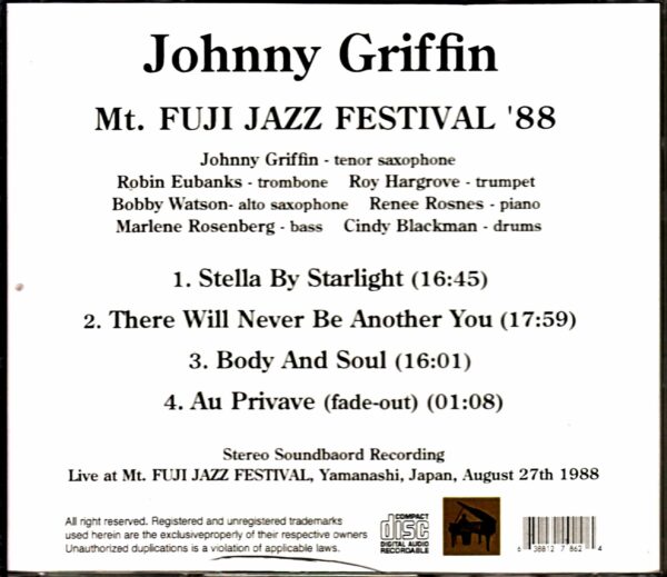 Johnny Griffin/Yamanashi,Japan 1988 - Image 2