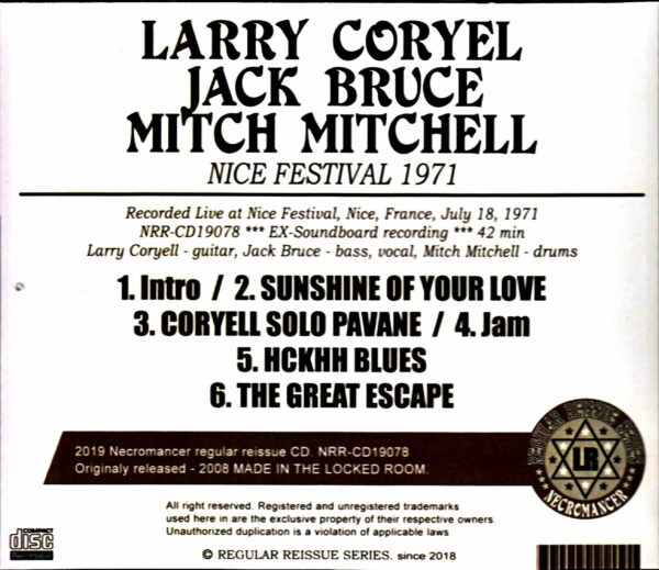 Larry Coryell, Jack Bruce, Mitch Mitchell/France 1971 - Image 2