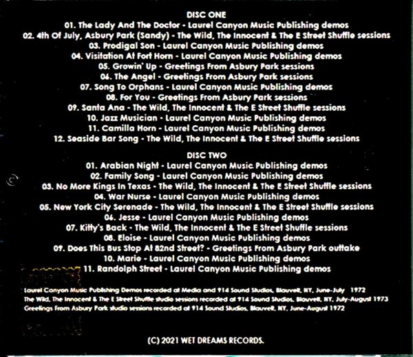 Bruce Springsteen/Early Rare demo Soundboard Track Compile - Image 2