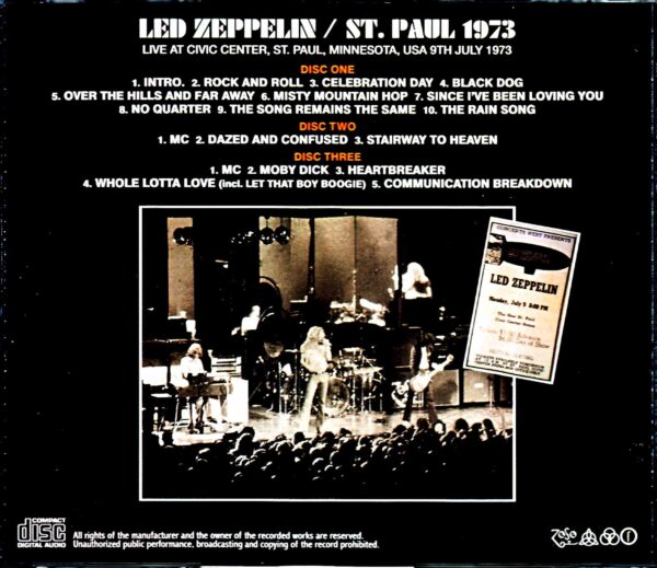 Led Zeppelin/MN,USA 1973 Upgrade - Image 2