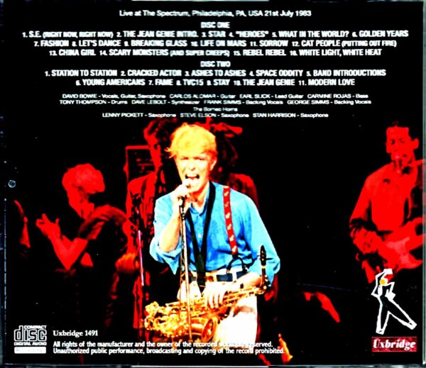 David Bowie/PA,USA 7.21.1983 - Image 2
