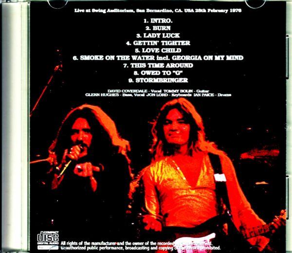 Deep Purple/CA, USA 2.28.1976 - Image 2